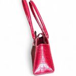 Liz Claiborne Liz Clairborne red faux crocodile leather shoulder bag with bow detail Photo 4