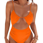 Blooming Jelly  Women's MEDIUM Orange One Piece Swimsuit Tummy Control NEW! Photo 0