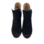 Lucky Brand * Larise Black Suede Leather Ankle Booties Womens US 10 Laser Cut Photo 3