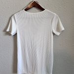 ZARA White V-Neck Button-Up Top Photo 6