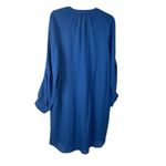 Soft Surroundings  Medium Souk 3 Button Shift Shirt‎ Mini Dress Blue Boho Classic Photo 2