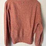 prAna  Women's Sweater Azure Medium balloon sleeve crewneck salmon pink soft Photo 1