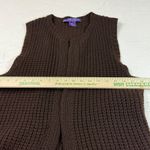 Ralph Lauren Purple Label Brown Chunky Knit Sleeveless Long Cardigan Vest M/L Photo 9