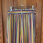 Soft Surroundings  Palisades Wide Leg Rainbow Stripe Belted Flowy Pants Sz M Photo 5