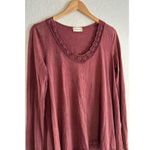 Altar'd State  Burgundy Lace Crochet Trim Tunic Swing Top Babydoll Dark Goth Photo 3