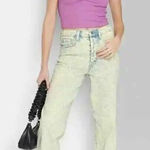 Wild Fable  Women’s Highest Rise 90s Straight Jeans Yellow Acid Wash Size 14 Photo 0