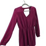 Amanda Uprichard  Amaretto Silk Mini Dress Magenta Elastic Waist Size Small S Photo 3