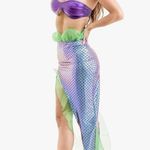 NEW Mermaid Costume Cosplay Halloween Mermaid Tail Skirt 2/4 Blue Photo 4