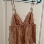 Victoria's Secret NWT Lace Sleeveless V-Neck Camisole Babydoll Top Pink Womens L Photo 2