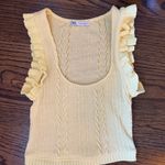 ZARA Yellow Knit Tank Top Photo 0