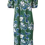 Never A Wallflower NWT Square Neck Maxi Dress Women’s Size XS Crewel Work Green Photo 1