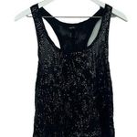 Nollie Black Grunge Sequin Sheer Crop Tank Top Size Medium Photo 0