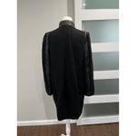 Club Monaco  Italian Wool Leather Trim Collar Sleeve Coat Black M Medium Photo 3