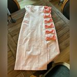 BHLDN  Anthropologie Lea Strapless Pink Bow Midi Dress L Photo 5