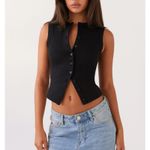 Peppermayo  Tank Top Buttoned Sleeveless Blair Size US4 Black Photo 3