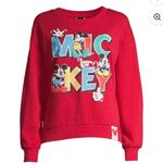 Disney Red Mickey Mouse Sweatshirt SZ:L Photo 0