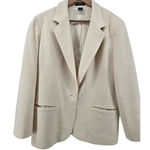 J. Crew Women's Cream Wool Cashmere Blend Blazer Size 12 Single Button Photo 0