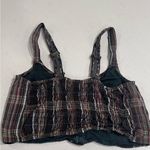 Free People ‎ bustier plaid floral crop adjustable top shirt small Photo 1