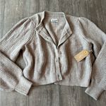 LE JEAN Brown Knit Cardigan Sweater Size 10 Photo 7