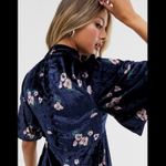 Free People  Womens Be My Baby Navy Blue Velvet Mini Button Back Dress Size 2/XS Photo 2