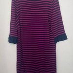 Talbots  100% Cotton Jersey Stripe Midi Shift Dress 2X Photo 0