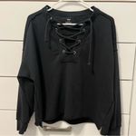 Aerie  Black Lace Up Crewneck Photo 1