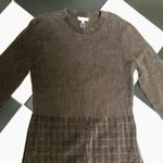 Rebecca Taylor NWT Velvet Textured Mini Dress Long Sleeve Chocolate Cocoa sz L Photo 5
