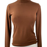 Reformation Bailey Women Brown Long Sleeve Mock Neck Inner Layer Knit Top Size S Photo 0