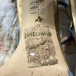 Just Cavalli Baby Blue Leather Chunky Heel Sandals Size 8.5/39 Photo 11