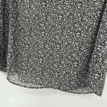 Grade & Gather  Womens Boho Ditzy Floral Top Black Metallic Ruffle Shoulder Sz M Photo 4