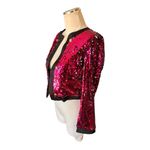 Allegra K  pink sequin cropped jacket Size Small Photo 1