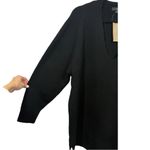 J.Crew NWT Stretch Wool Alpaca V-Neck Tunic Sweater Black M Photo 9