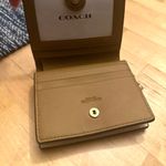 Coach NWOT Snap Wallet Leather Cream Gold MSRP $178 With A Key Ring Photo 1