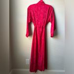 Victoria's Secret  Red Vintage Sexy Satin Robe Long Gold Tag 90s Floral Sz Small Photo 5