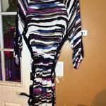 Daisy Fuentes  Striped Multicolor Women's Dress Mock Front Tie Size Large Photo 7