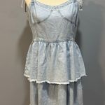 American Eagle Y2K retro denim corset mini dress w/adjustable ties, size XL Photo 1