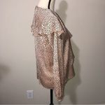 ZARA Basic Asymmetric Ruffle Blouse Size M Long Sleeve Polka Dot Pink Black Photo 3