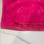 Torrid  At The Knee Sequin Strong Shoulder Hot Pink Dress Front Side Slit 20 Photo 5