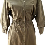 Bailey 44 Phoebe Olive Green Khaki Mini Dress button down elastic waist nwt Photo 0