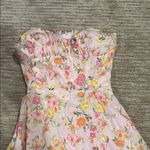 House Of CB  Floral Pink Strapless Dress Photo 1