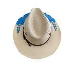 HAT MEXICAN Artisanal Hand Painted Fedora Floral Sombrero Panama Bohemian Medium Photo 5