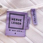 Herve Leger Rea crochet-trim cage stitch bandage dress in alabaster size S small Photo 9