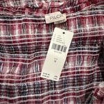 Anthropologie Pilcro Smocked Plaid Mini Dress size Medium in Red Motif Photo 6