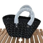 8 Other Reasons Black Woven Tote Bag Top Handle Shoulder Strap 8x7.25 x4.5 NEW Photo 8