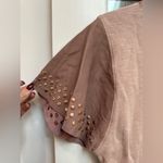 Diesel Vintage  Blush Pink Sheepskin Leather Studded Top Short Sleeve Size Med M Photo 4