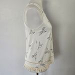 Anthropologie  W5 Hummingbird Print Fringe Hem Tank Top Size Small Photo 3