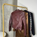 ALLSAINTS  Balfern Moto Leather Biker Jacket in Burgundy Photo 5