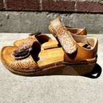 Spring Step L'Artiste By Cuteness Leather Wedge Sandals Ankle Strap Brown 10.5 Photo 3