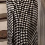 Ralph Lauren Black White Houndstooth Wool Lined Wrap Skirt Leather Closure Sz 4 Photo 0