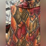 Cache Vintage Caché Red Orange Snakeskin Bodycon Dress | Y2K Sexy Clubwear Zip Mini M Photo 8